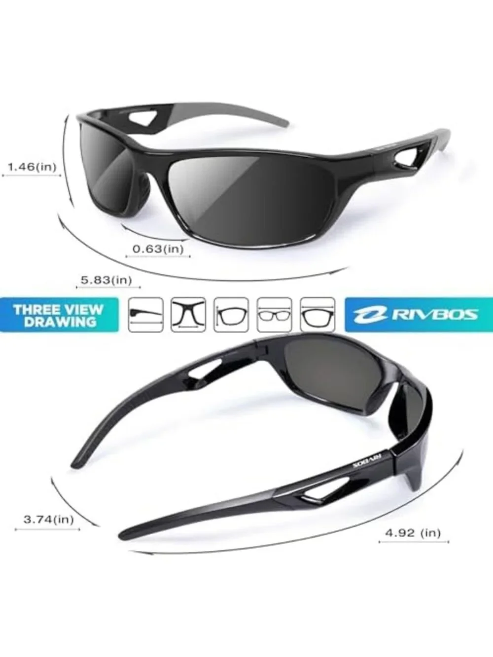 Polarized UV400 Sports Sunglasses for Driving, Cycling & Fishing - RB831 Style